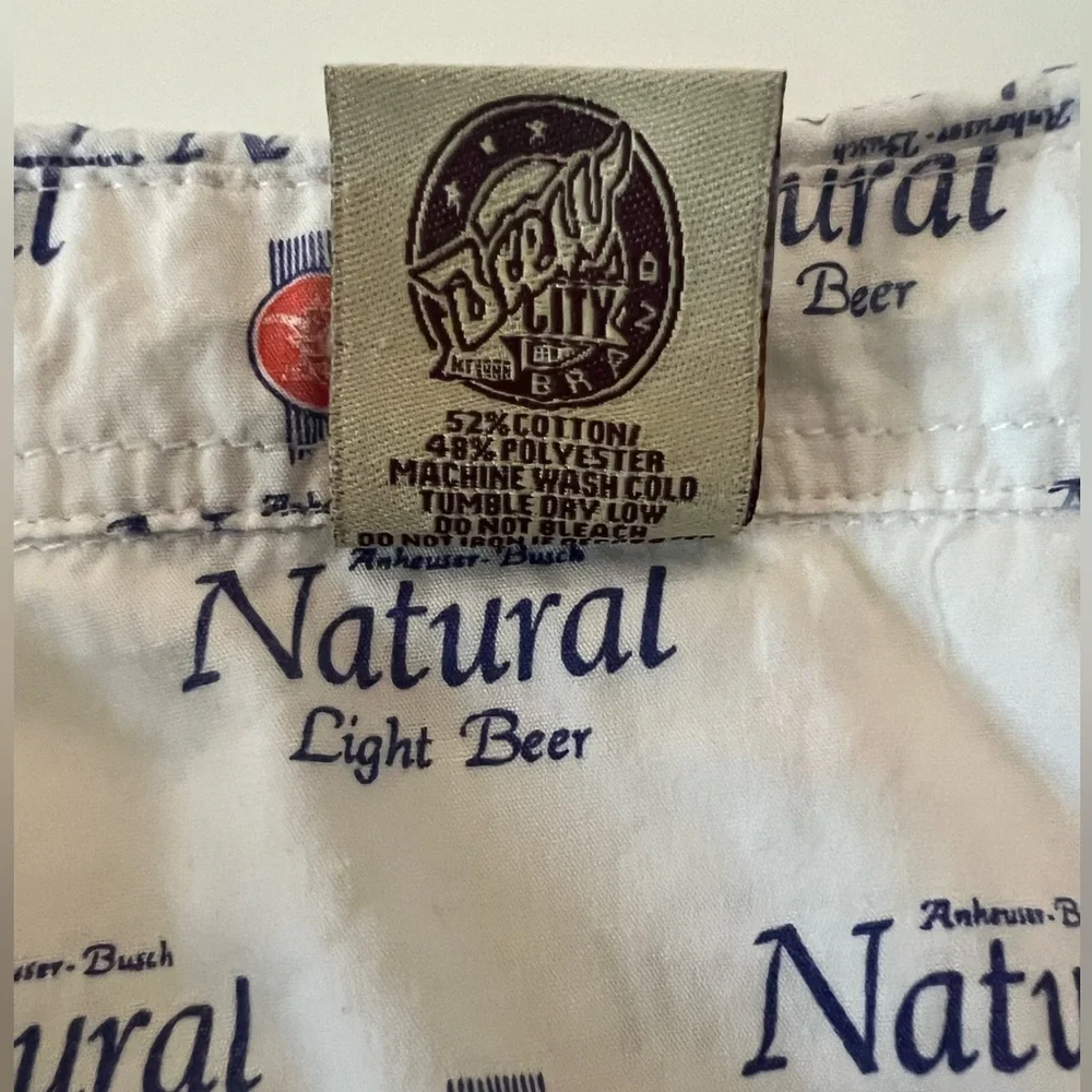 Natural Light Beer Short Sleeve Button Down Shirt Size XL - Picture 5 of 5